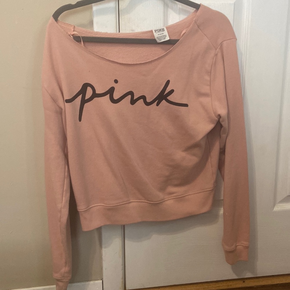 Pink Victoria Secret- off shoulder sweater size medium